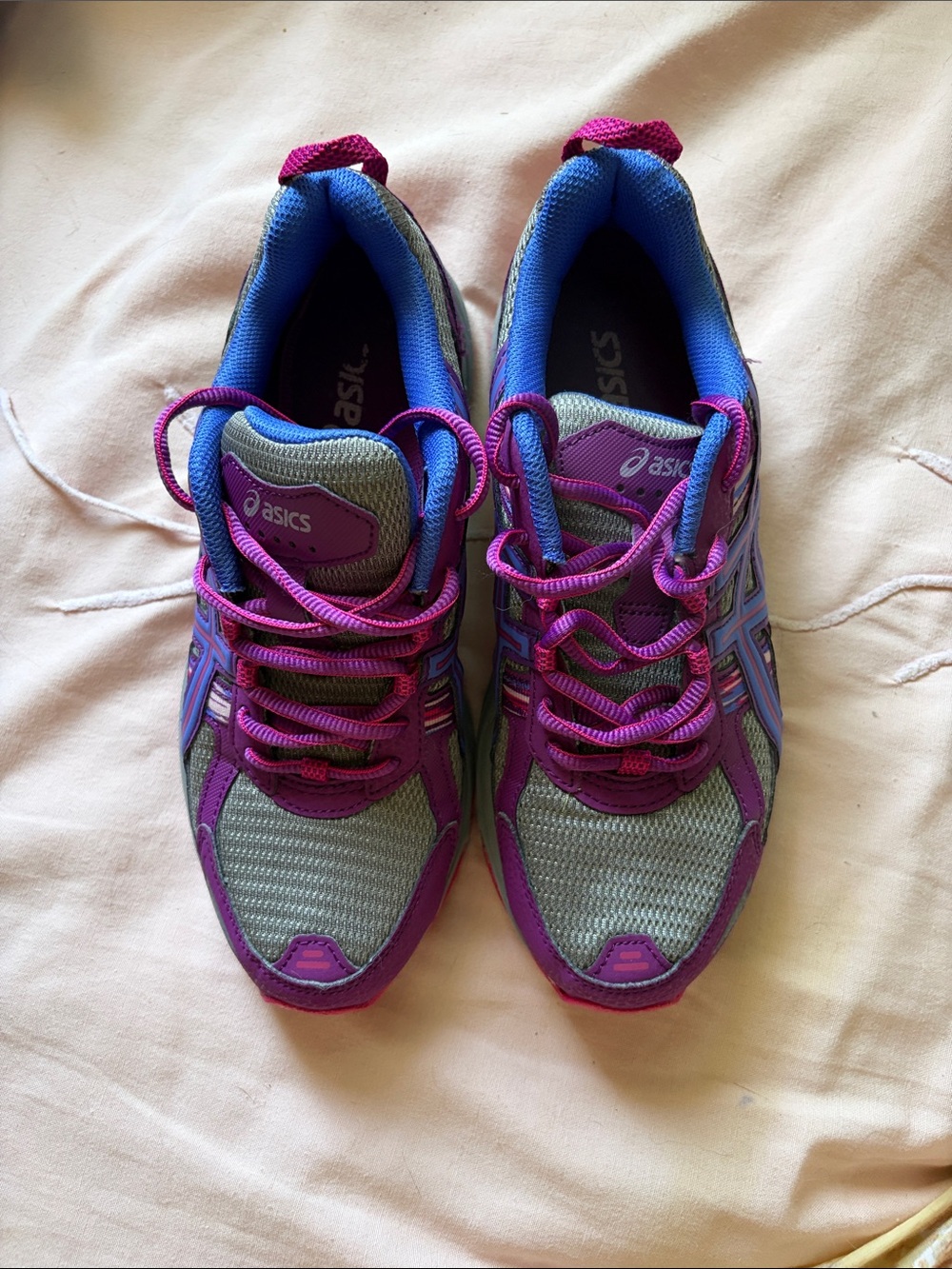 ASICS Women's Athletic Sneakers in Gray, Purple and Blue